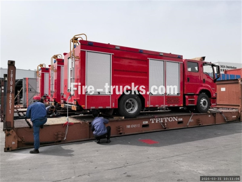 Isuzu GIGA fire fighting trucks shipping to Moldova Kishinev