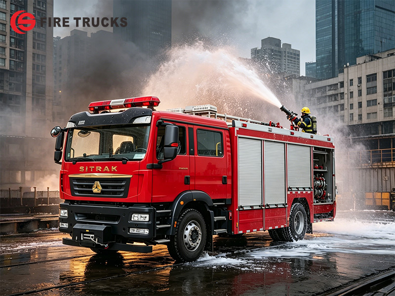 Dubai HOWO SITRAK 4x2 foam fire rescue truck  for Warehouse & Depot Fire