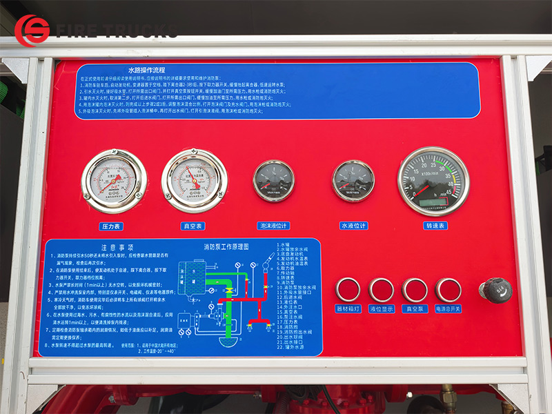 foam fire truck control panel