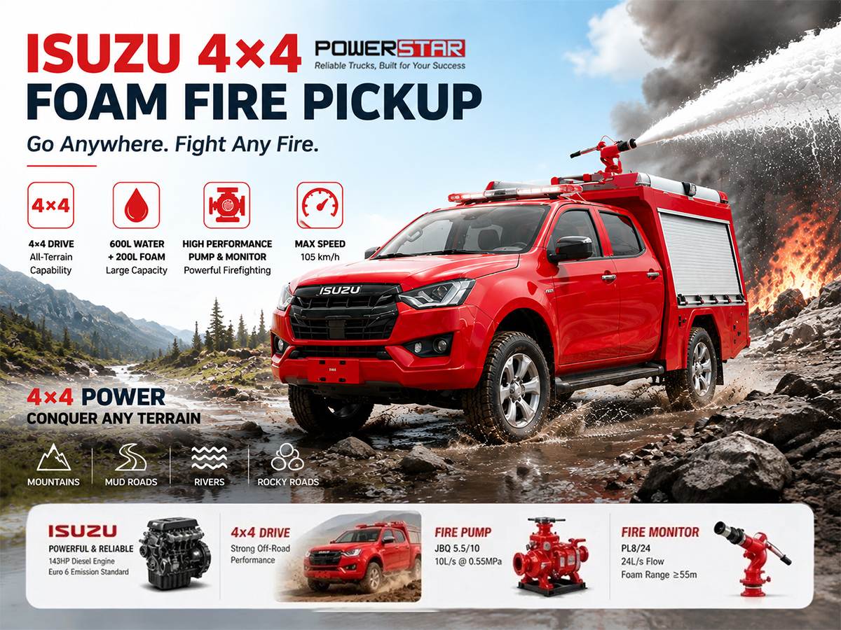 ISUZU 4x4 Foam Fire Pickup for Airport Fire Fighting Philippines ISUZU 4x4 Foam Fire Pickup for Airport Fire Fighting Philippines