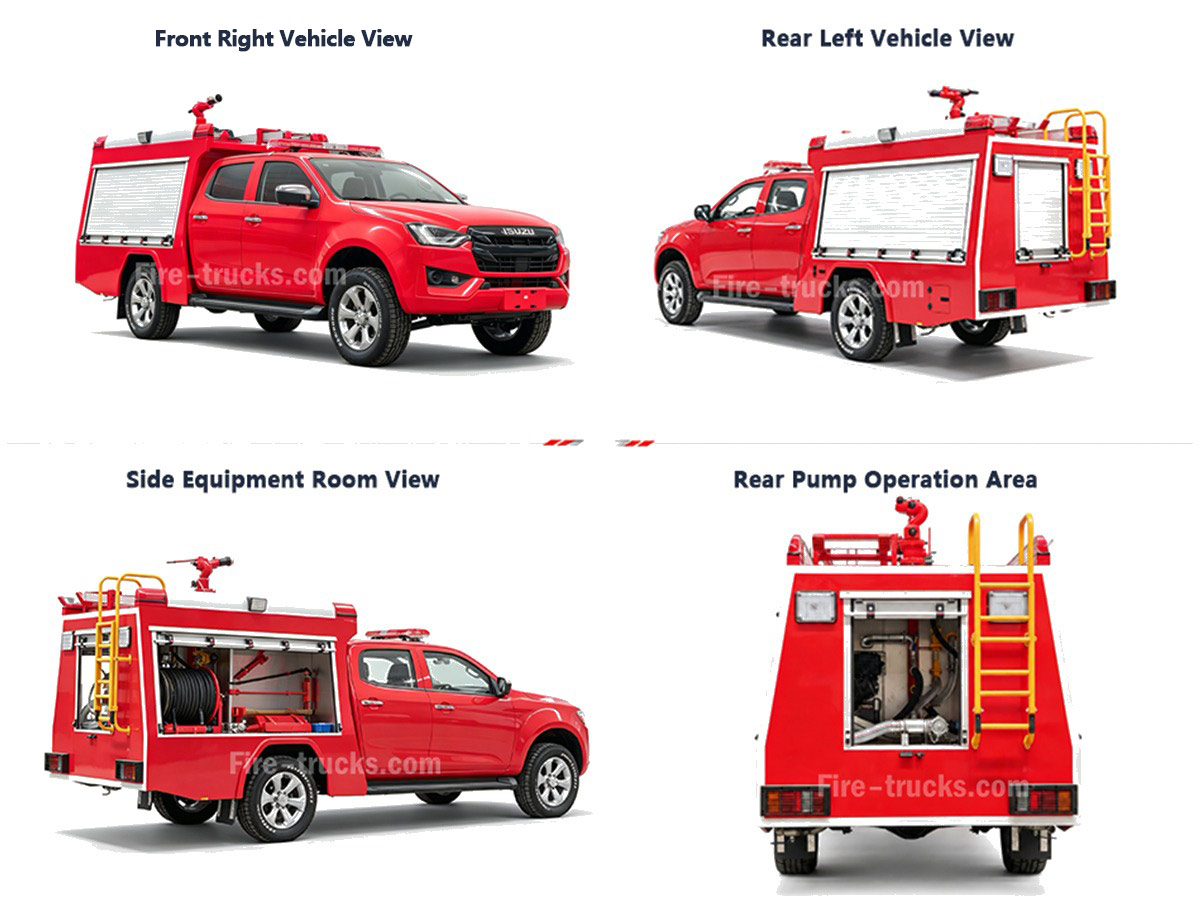 ISUZU 4x4 Emergency Fire Truck Pickup for Highway Truck Fire Rescue Dubai ISUZU 4x4 Emergency Fire Truck Pickup for Highway Truck Fire Rescue Dubai