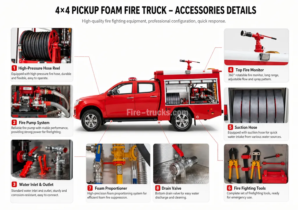 ISUZU 4x4 Foam Fire Pickup Complete Equipment Display Detail for Factory Fire Fighting Philippines ISUZU 4x4 Foam Fire Pickup Complete Equipment Display Detail for Factory Fire Fighting Philippines