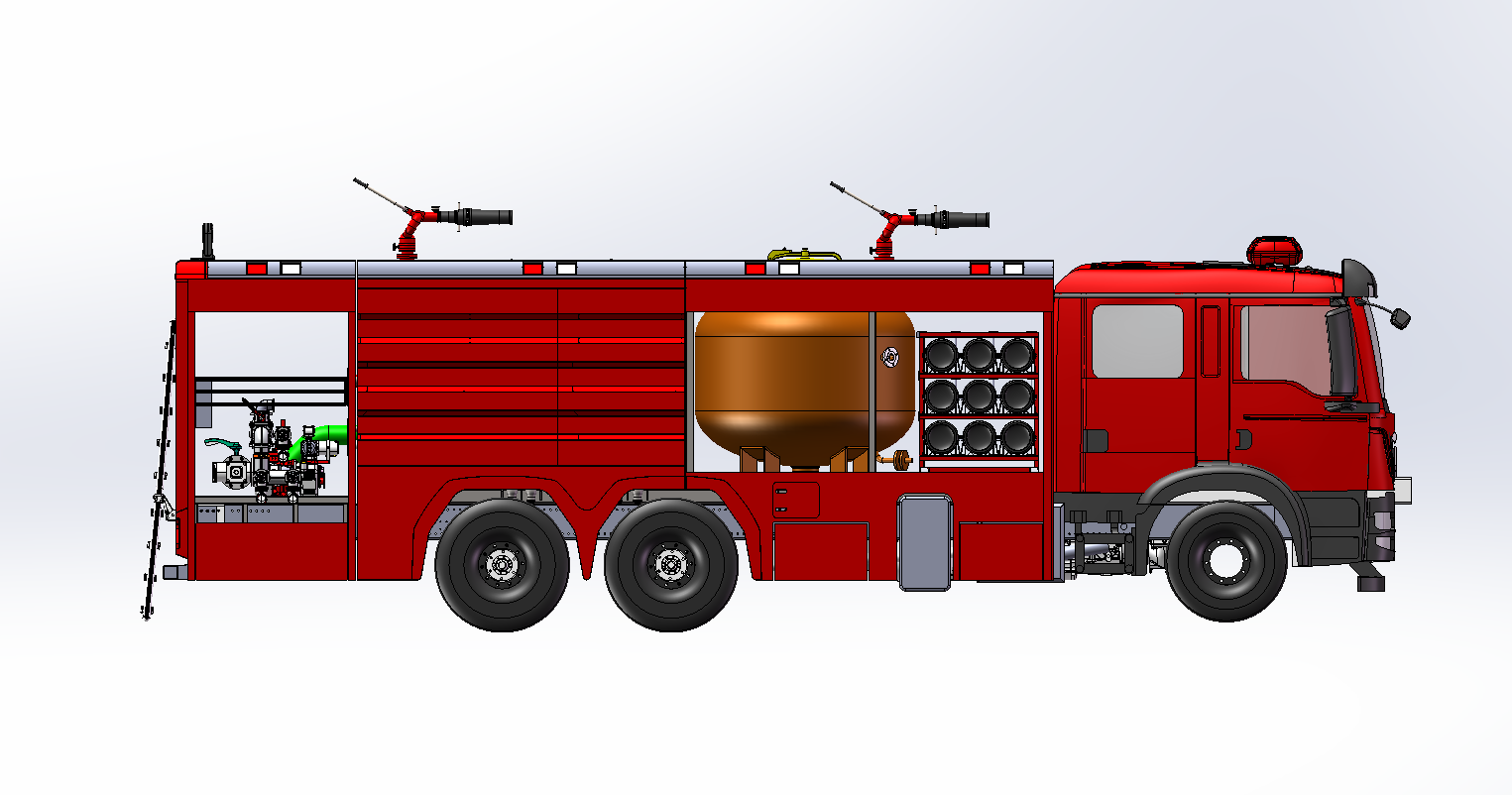 HOWO Brand nitrogen dry powder Fire truck CAD drawing HOWO Brand nitrogen dry powder Fire truck CAD drawing