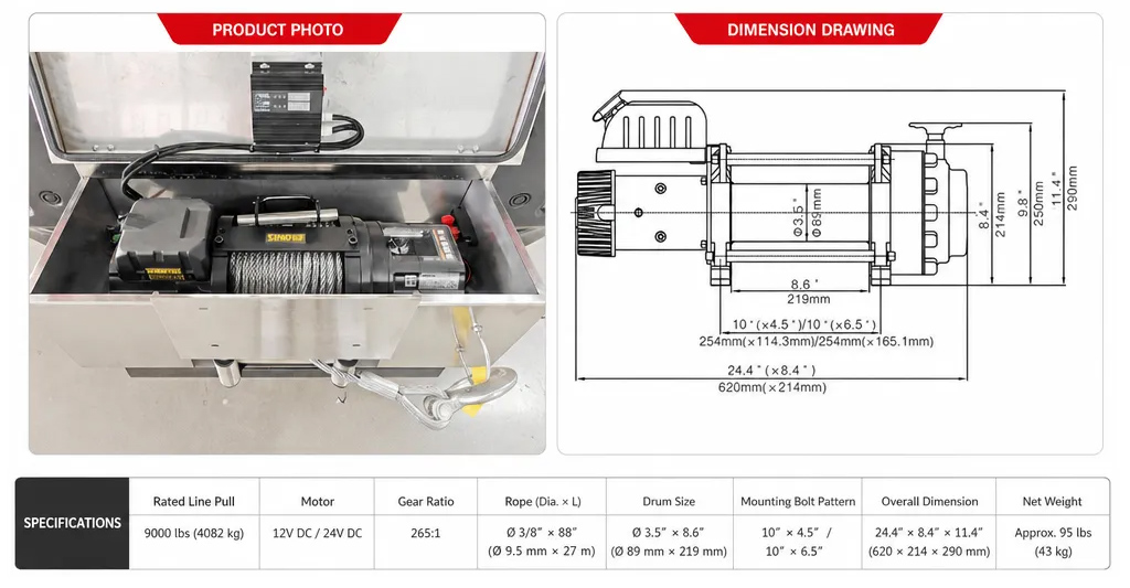 wildland fire truck winch operation, fire truck self-recovery winch, front-mounted winch forest fire truck