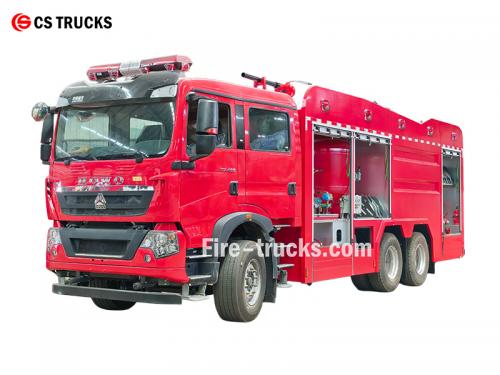 HOWO Dual Tank Dry Powder Fire Suppression Truck