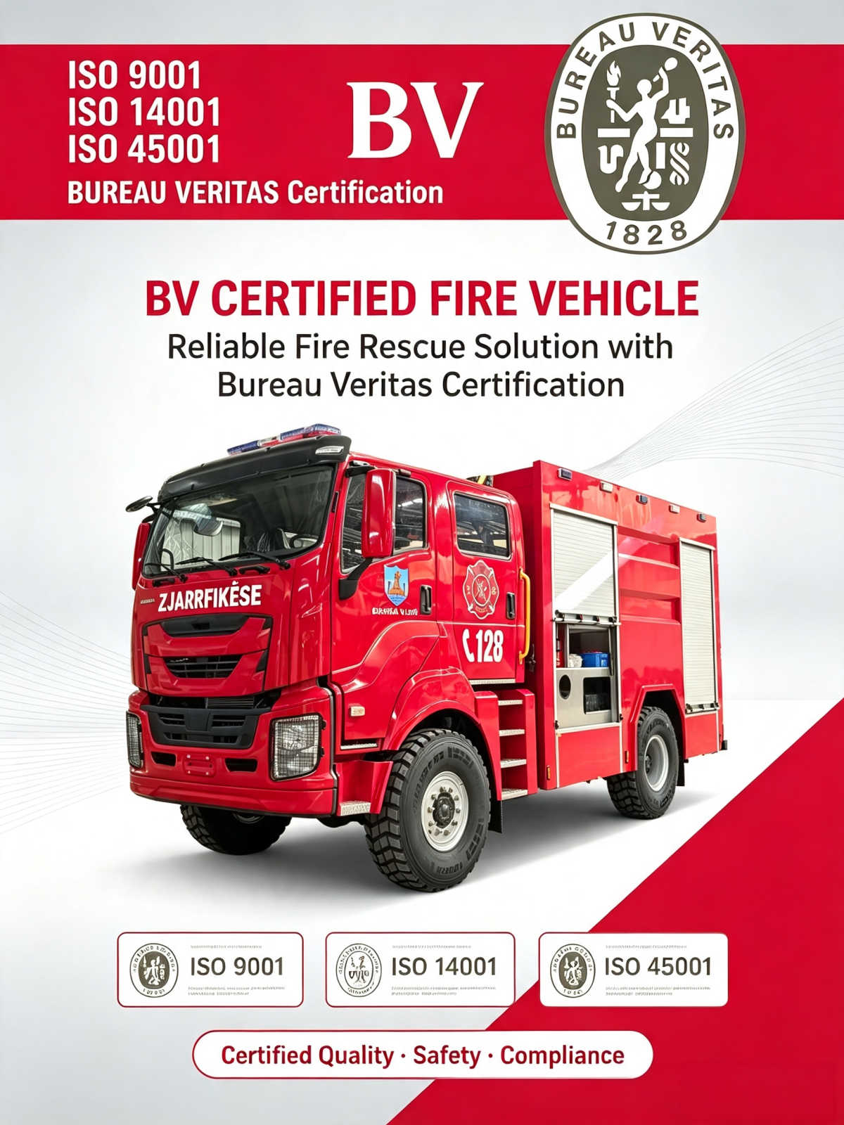 รถดับเพลิง GIGA ISUZU 4x4 ใบรับรอง BV รายงานสภาพการยึดตรึง